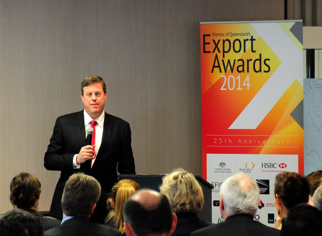 Tim Nicholls at the Premier's Export Awards. Tim Nicholls at the Premier's Export Awards.